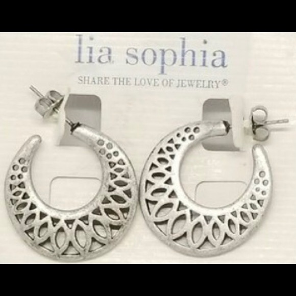 Silver Intricate Detailed Hoop Earrings - Picture 1 of 3